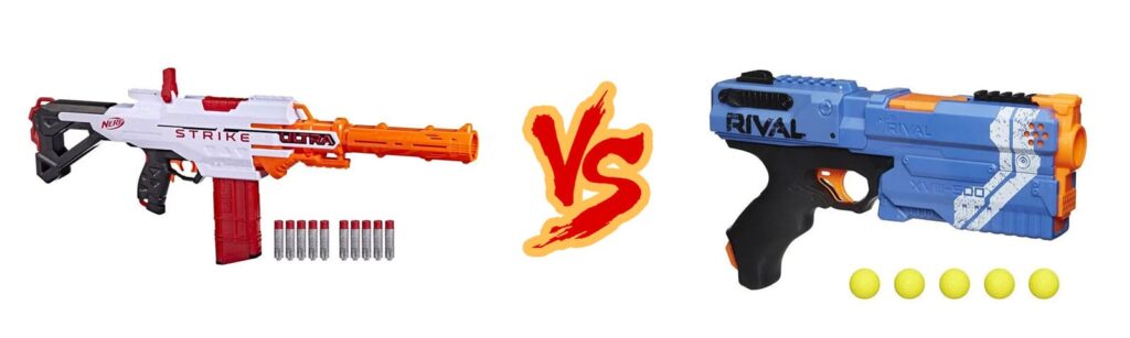 Pistola Nerf más potente, Nerf Ultra Strike vs. Rival Kronos XVIII 500